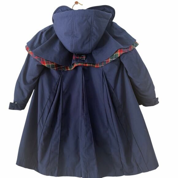 Rothschild toddlers girls pea coat jacket hoodie lined navy blur buttons sz5 - Picture 7 of 16